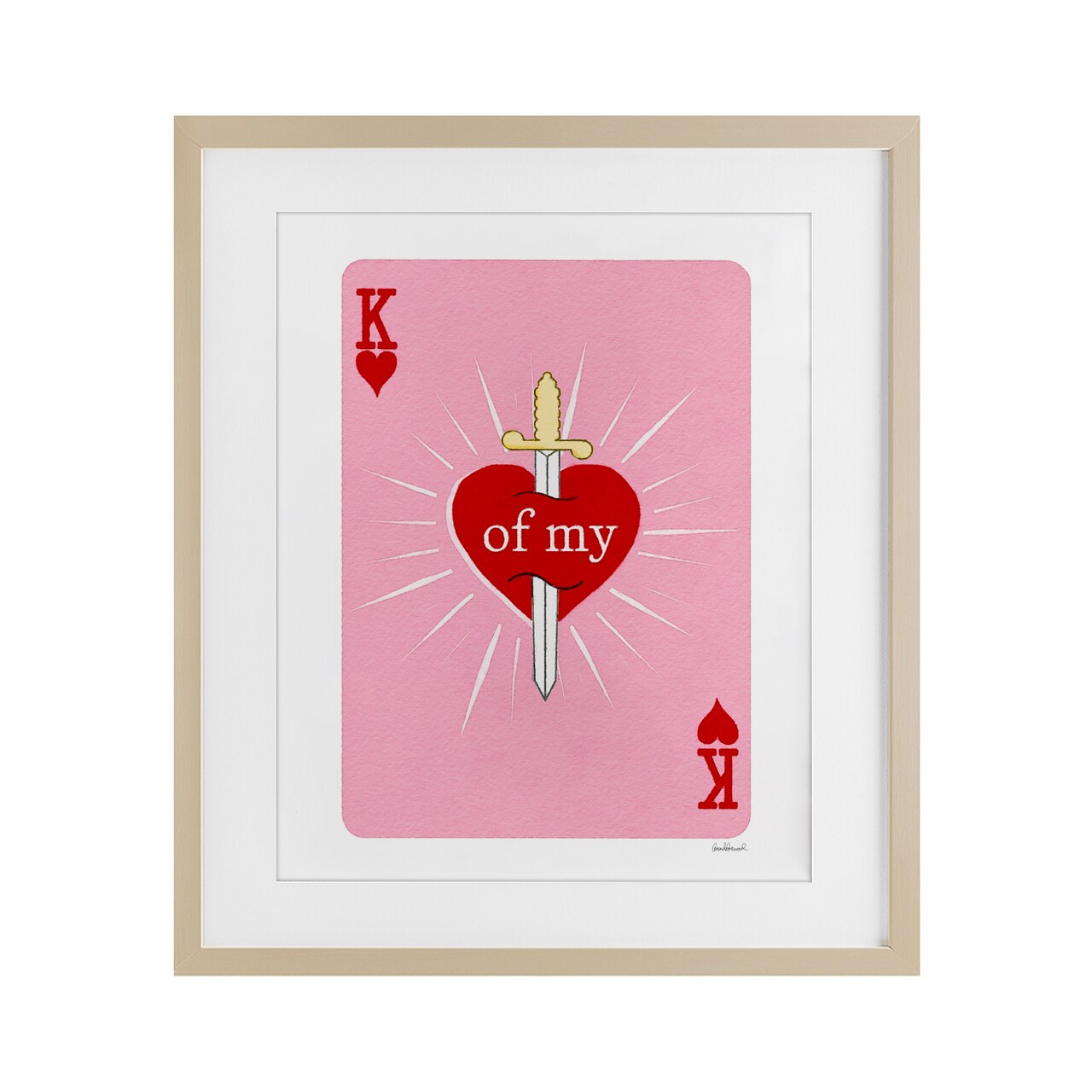 Stupell Industries King Of My Heart Sword Framed Print Under Glass, design by Amanda Greenwood